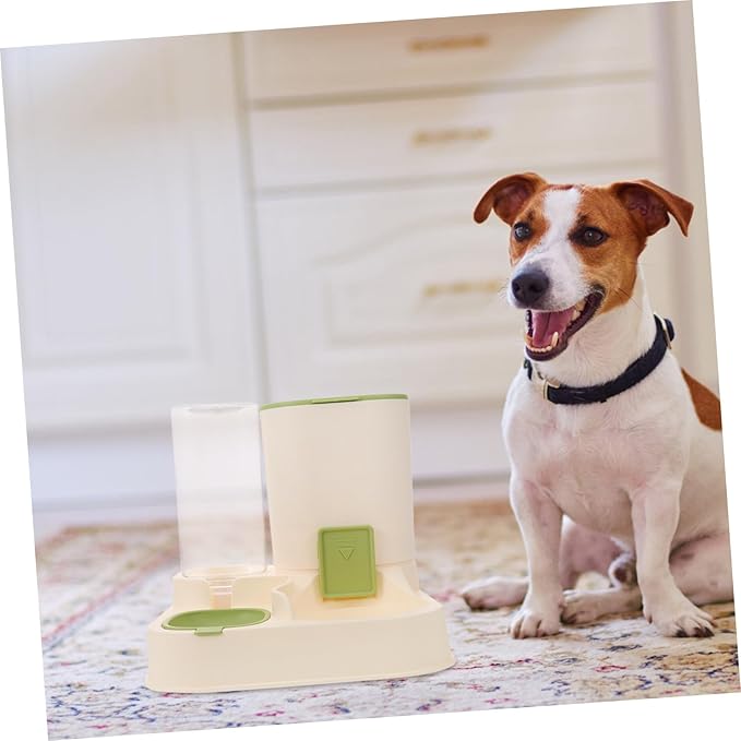 Milisten Automatic Pet Water Dispenser Food Feeder Large Capacity Dry Wet Separation Design for Cats and Dogs Easy to Clean Material Prevents Spills and Keeps Food Fresh