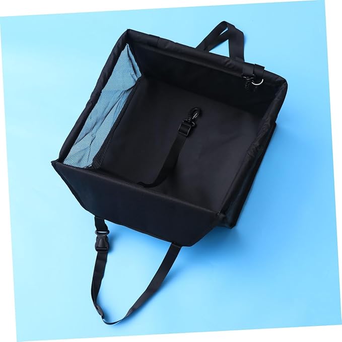 Breathable Mesh Dog Car Seat with Design Safety Leash and Thick Support Rods for Pet Travel Compatible with Harnesses Black Color(Black)