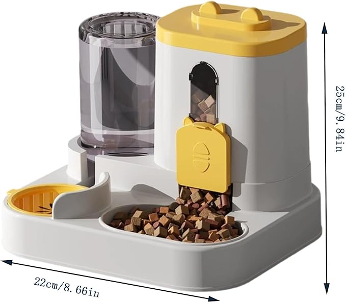 2-in-1 Automatic Feeder & Water Dispenser, Automatic Dog Water Dispenser for Small to Medium Dogs Cats, Large Capacity (Pink)