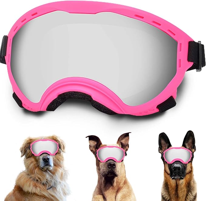 Dog Sunglasses with Adjustable Strap, UV Protection, Winproof Puppy Sunglasses, Suitable for Dogs Eyes Protection,Soft Dogs Goggles