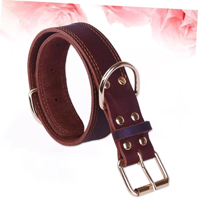 Happyyami Wide Dog Collar for Small Medium Large Dogs Genuine Grade Soft Padded Comfortable Pet Collar