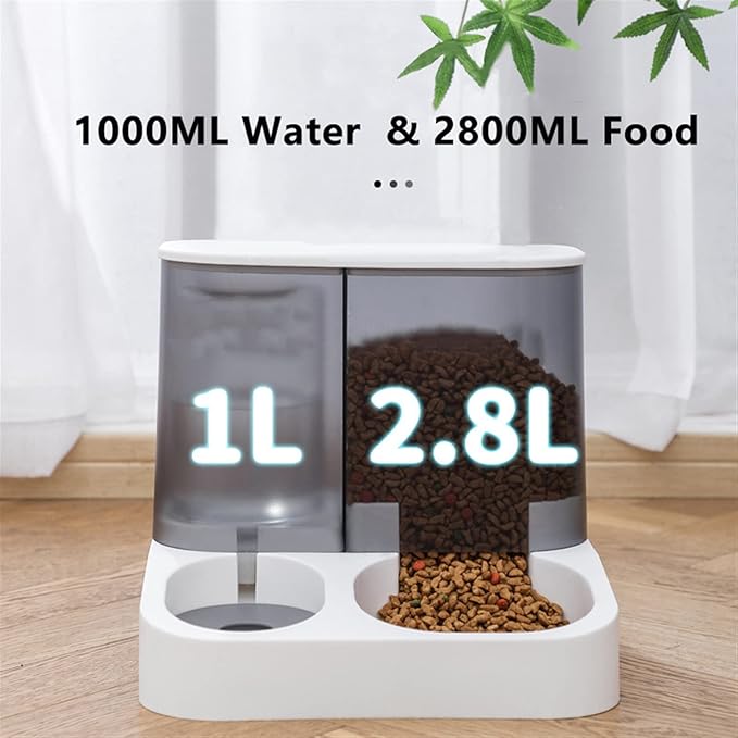 Dog Water Bottles Automatic Pet Water Dispenser Feeding Bowl Dog Drinking Cat Food Container(Grey)