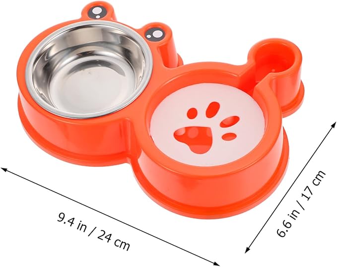 Hemoton Automatic Dog and Cat Water Dispenser Bowl Durable -Spill Pet Feeder with Dual Bowls Easy to Clean and Cats Orange
