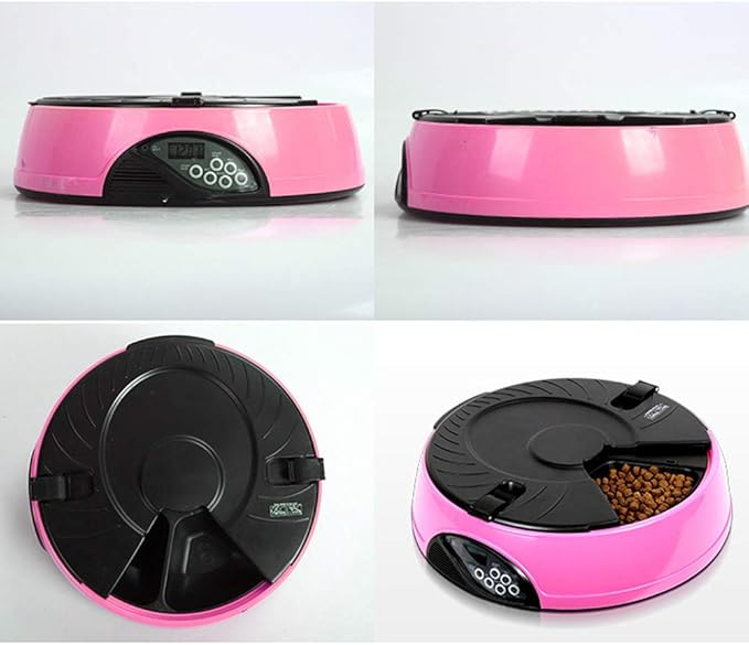 Automatic Pet Feeder,6 Meal Wet and Dry Food Auto Dispenser for Dogs, Cats & Small Animals with Programmable Timer, Portion Control, 100% BPA Free,Dishwasher Safe, Up to 4 Meals A Day