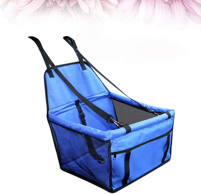 balacoo 1pc Breathable Mesh Pet Car Safety Seat for Dogs Cats Leash Front Zipper Storage Small for Pet Travel Car