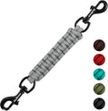 PetBonus Dog Collar Safety Clip, Handmade Backup Safety Strap for Dog Harness, Prong, Pinch Collar, Double Ended Clasp Leash Connector (Grey)