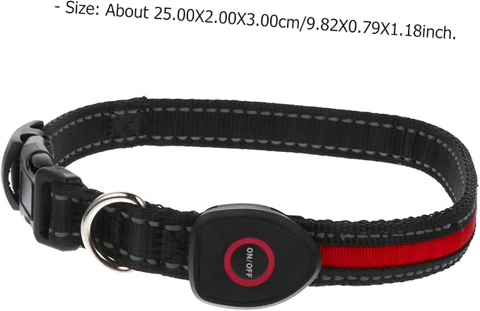 Yardwe Rechargeable USB Glow Collar for Pets Heart Shaped LED Night Safety Collar Flashing Light Fits Small to Medium Breeds for Evening Walks