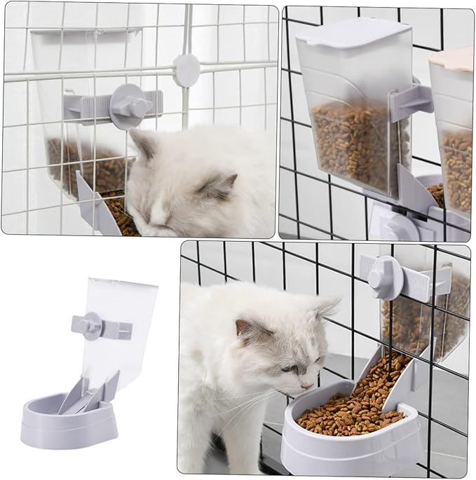 Milisten 1pc Wall-Mounted Pet Feeder for Dogs and Cats Gray Hanging Food Bowl Easy to Install Removable and Washable Tipping Design for Convenient Feeding