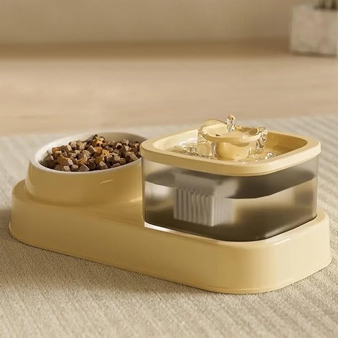 Pet Automatic Waterer Cats Feeder Food Container Bowl Automatic Water Fountain 2 in 1 Pet Large Dog Water Feeder