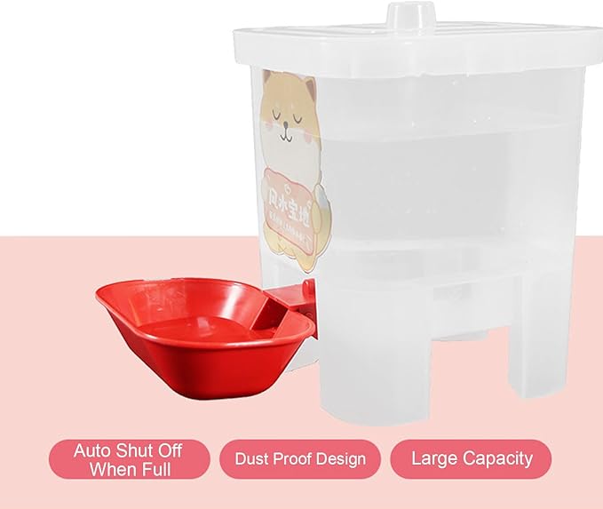 AYNEFY Dog Water Bowl Pet Water Dispenser Multifunction Automatic Cat Feeder Large Capacity Freestanding Dog Drinking Container for Small Medium Pet 7.09x7.09x8.27in Garden