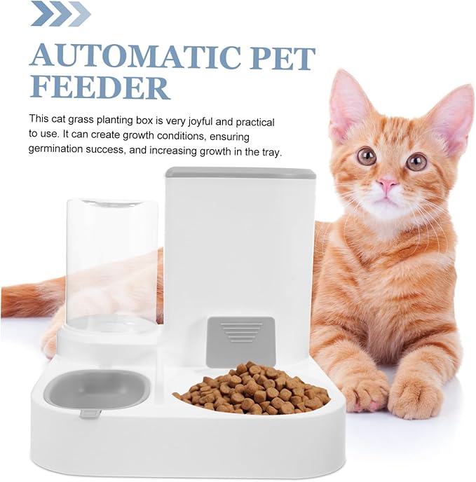 Automatic Pet Feeder Dog Cat Water Dispenser Plastic Easy Assembly Large Capacity Bowl