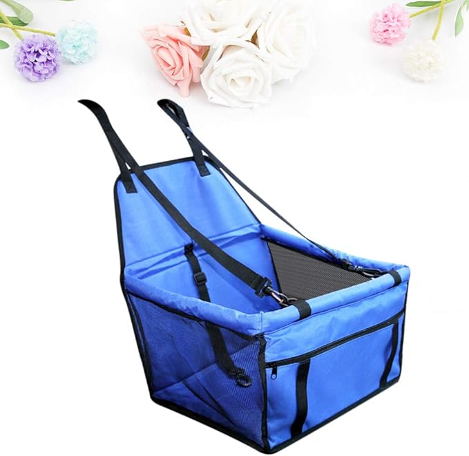 balacoo 1pc Breathable Mesh Pet Car Safety Seat for Dogs Cats Leash Front Zipper Storage Small for Pet Travel Car