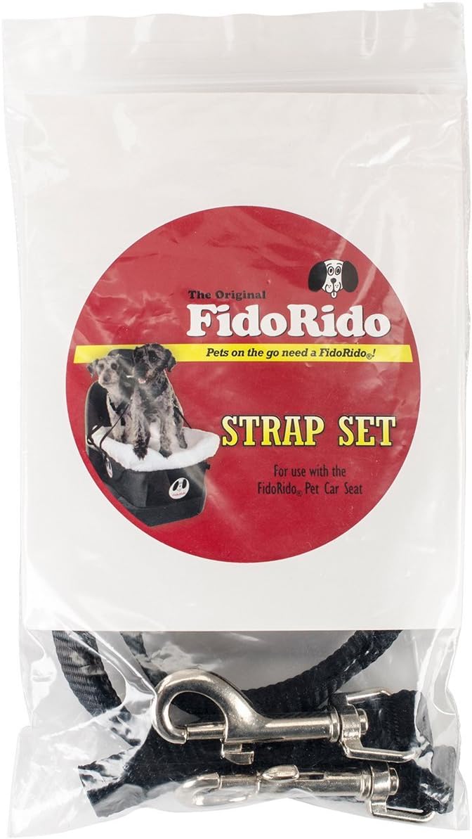 FidoRido Dog Car Seat Strap Expansion Kit - Secure & Comfortable Travel Supplies for Dogs in Vehicles, Keep Your Pet Safe, Sturdy, Dog Travel Accessories, Adjustable Sizes, Black - Medium, 16" - 24"