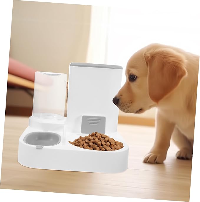 Automatic Pet Feeder Dog Cat Water Dispenser Plastic Easy Assembly Large Capacity Bowl