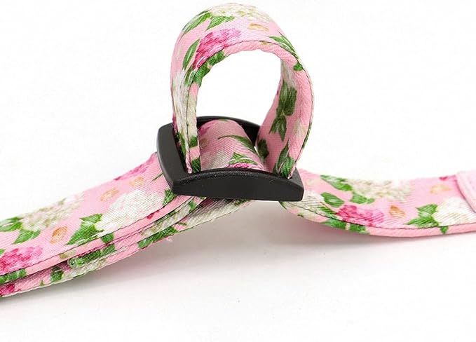 Flower Printed Dog Collar Custom Nylon Puppy Pet Collar Personalized Pitbull Collars Pets Acessorios for Small Medium Large Dog Pink L