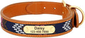 Exotic Custom Dog Collars PU Leather Personalized Pet Name ID Collar Padded Ethnic Collars Adjustable for Small Medium Large Dog Coffee S
