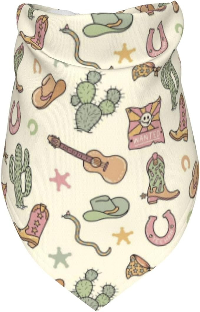 Western Dog Bandanas, Cartoon Cowboy Dog Scarf, Accessories Puppy Kitten Party Festival and Daily Wearing,West Cowboy Accessories Party Cosplay (Light Green)