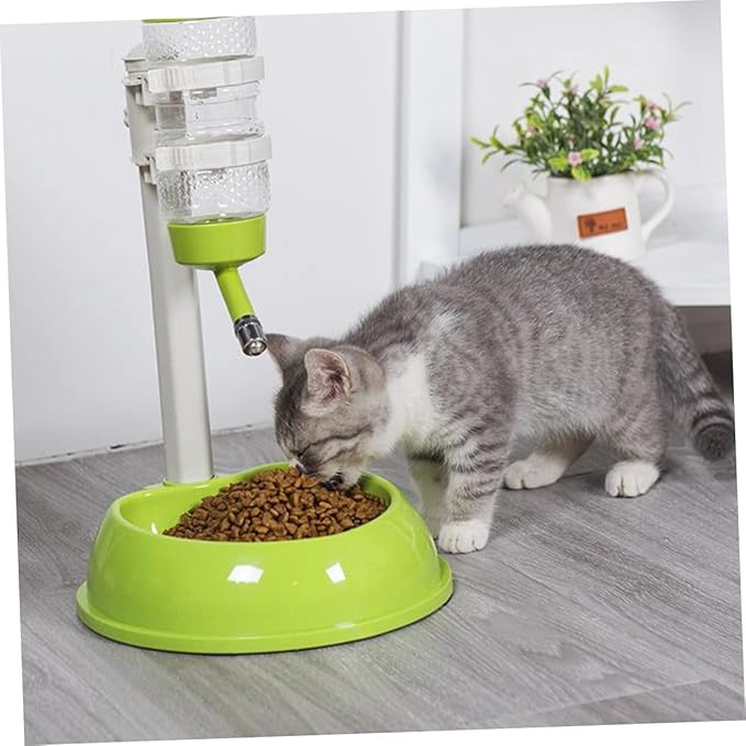 Automatic Pet Feeder Food Dispenser with Capacity Heart Shape Design Easy to Refill Safe Material for Cats and Pets Green