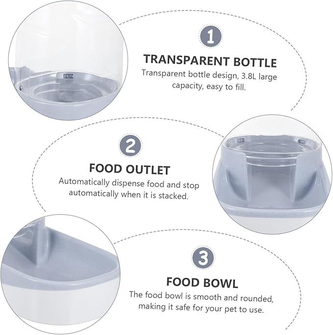 Automatic Pet Feeder Food Storage Bowl for Cats and Dogs Simple and Elegant Design for Easy Feeding for Busy Pet Owners