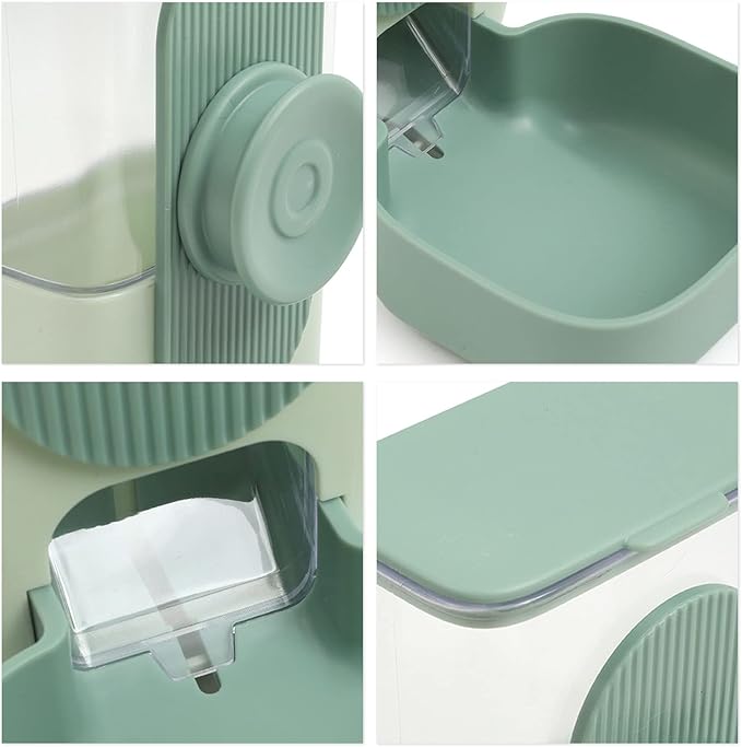 Hanging Water Dispensor, Pet Cage Automatic Food Water Feeder Rabbit Gravity Feeding Waterer Set, Puppy Bunny Cage Food Bowl for Dog Cat Hedgehog Guinea