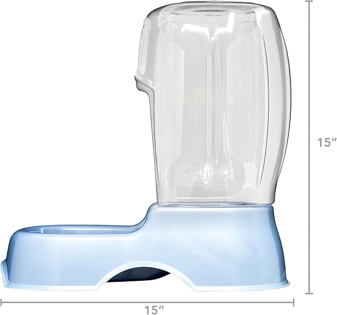 Waterer Water Bowl Station for Dogs and Cats, 3 Gallon, Blue Silver