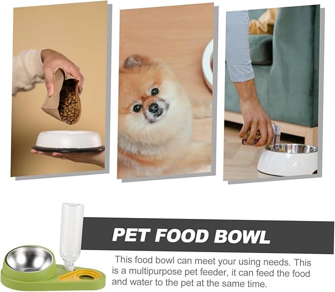 GANAZONO Automatic Pet Feeder Water Dispenser for Dogs and Cats Capacity Pet Feeding Bowl with Ergonomic Design Material -Spill