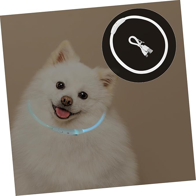 Led Rechargeable Glowing Puppy Collar USB Charge Dog Led Collar Lightweight and Design for Pets for and Stylish Dress up