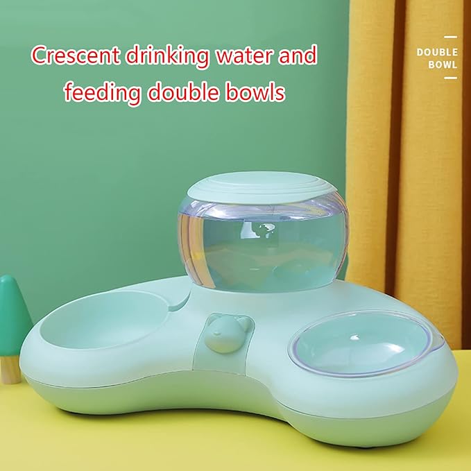 Dogs Food Bowls Automatic Water Dispenser Slow Feeding Dogs Bowl with Nop-Slip Stand for Water and Food Easy Washable