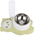 jojofuny Pet Water Feeder and Cat Food Bowl, Multi-Function Stainless Steel Dog Bowl with Neck Protection, Automatic Water Dispenser for Cats and Dogs, Fresh Green, Suitable for Home