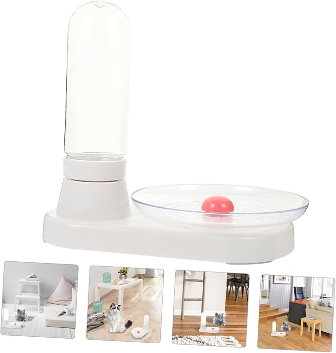 Kitten Water Dispenser Automatic Fountain for Pets White Portable Water Feeding Tool Large Capacity for Home and Outdoor Use Lightweight and Easy to Carry