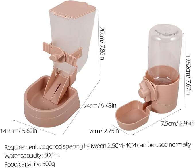 1set Automatic Pet Feeder Water Dispenser for Dogs and Cats Easy to Install and Lightweight Material for and