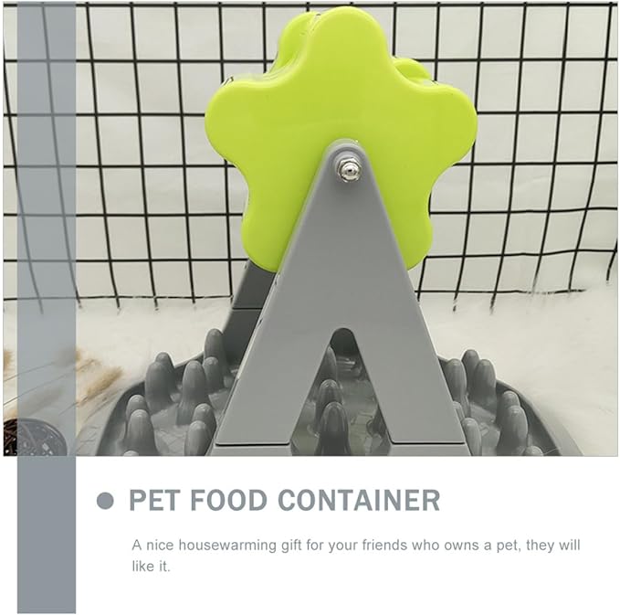 Kichvoe Interactive Automatic Pet Food Feeder Slow Feed Dog Feeding Bowl Anti-Choking Food Dispenser for Puppy Training with Rotating Gray and Green Design