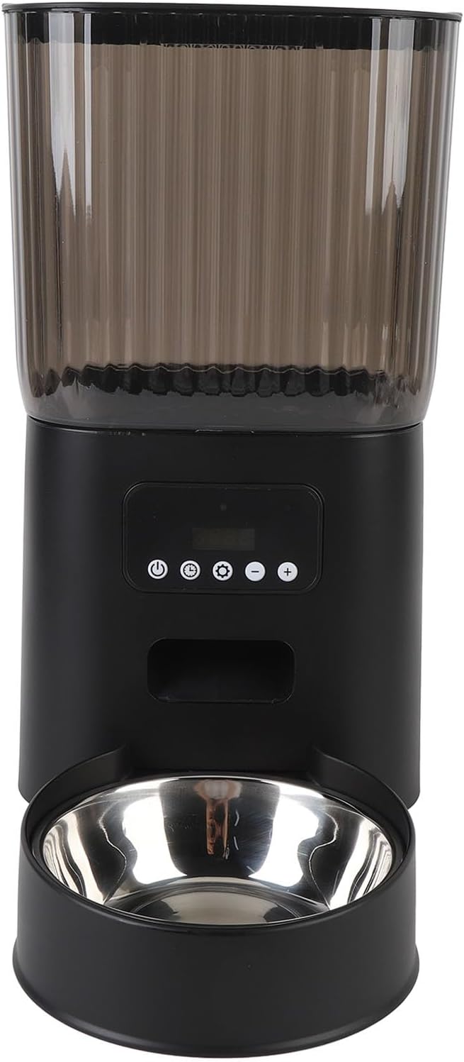 Automatic Cat Food Dispenser, Sturdy Plastic Automatic Cat Feeder Timed Feeding for Indoor for Dog (Single Bowl)