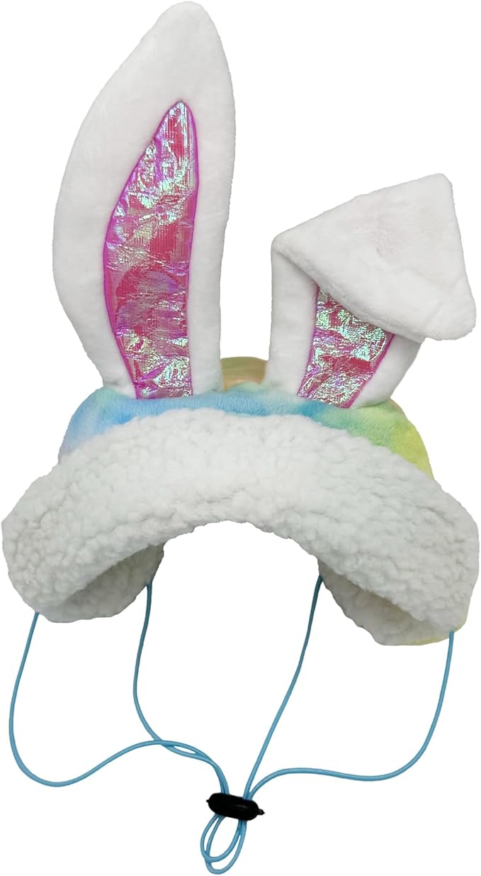 Huxley & Kent Pet Hat for Dogs & Cats - Cute Easter Costume Hat with SnugFit Adjustable Straps - Soft Cap for Spring, Photos & Parties - Bunny Ears, Medium