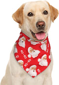 Merry Christmas Santa Claus Cute Dog Bandana Scarf Triangle Bibs Pet Accessories Cat Kerchief White23 One Size