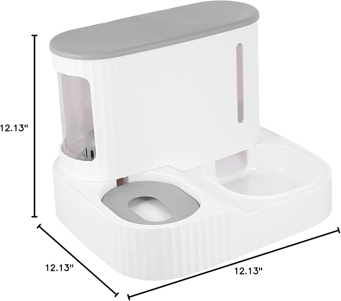 FRCOLOR Automatic Pet Feeder Water Dispenser for Cats and Small Dogs Food Capacity Water Bowl Gravity Replenishment Visible Window Stylish Design for Indoor Use