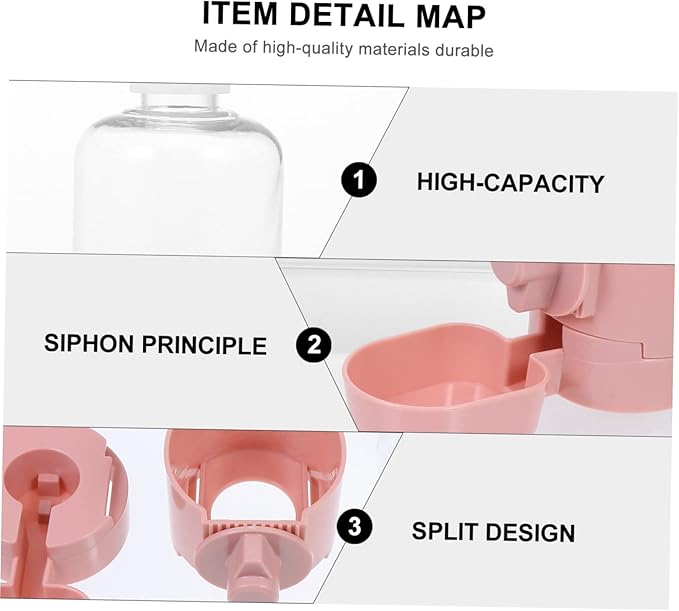 TOYANDONA Hanging PET Water Dispenser Automatic Water Feeder for Dogs and Cats Leak-Proof Drinking Fountain for Cage Suitable for Small Animals