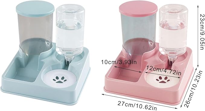 2 in 1 Automatic Dog Water Food Bowl Water Dispenser for Pet Lovely Dog Feeder Raised Food Container Bowl