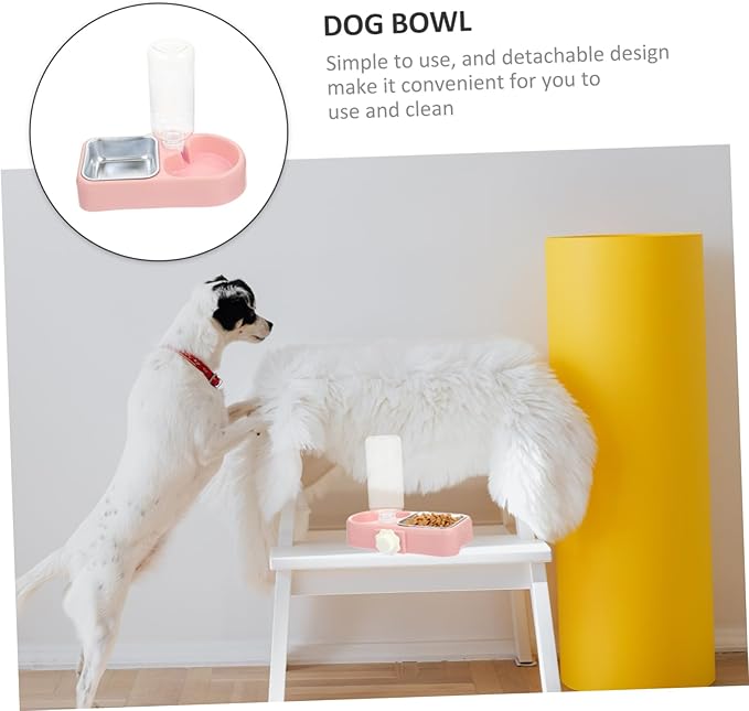 1Set Automatic Water Dispenser Pet Bowl Detachable Hanging Feeder for Dogs Cats Dual Bowl Design Easy Observation for Indoor Outdoor Use