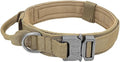 Military Tactical Dog Collar Leash German Shepard Medium Large Dog Collars Lead for Walking Training Dog Collar Control Handle Yellow L