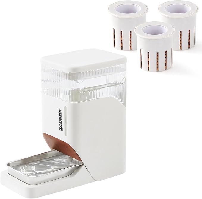 8L Dog Water Bowl Dispenser & Maifan Stone Filter Replacement 3Pcs