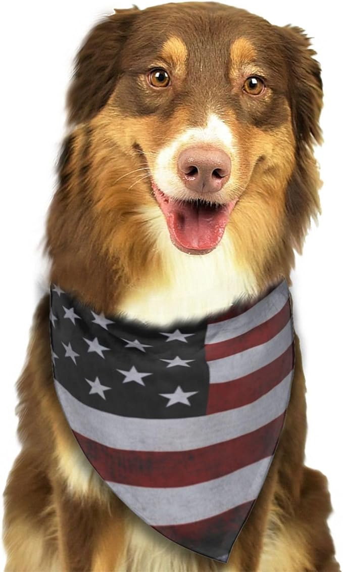 American Flag Dog Bandana Scarf Triangle Bibs Pet Accessories Cat Kerchief