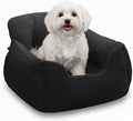 Dog Car Seat for Small Dogs,Washable Pet Booster Seats for Car with Clip-On Safty Leash, Reversible Puppy Carseat with Storage Pockets, Travel Carrier Bed for Dogs Under 25 lbs, Dark Grey