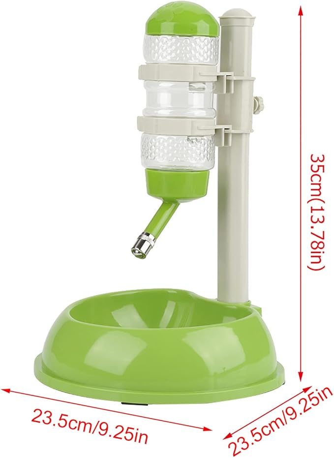 Pet Feeder Water Dispenser Kit,Adjustable Height Pet Automatic Water Food Dispenser Dog Bowl Vertical Cat Feeder Bowl Waterer Set for Dog Puppy Kitten (Black)