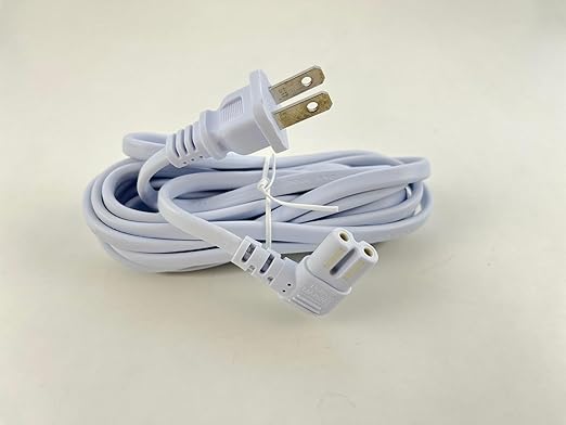 OMNIHIL [UL Listed] Extra Long White 10FT L-Shaped C7 Power Cord Replacement for Healthy Pet Simply Feed Dog and Cat Automatic Feeder Power Supply