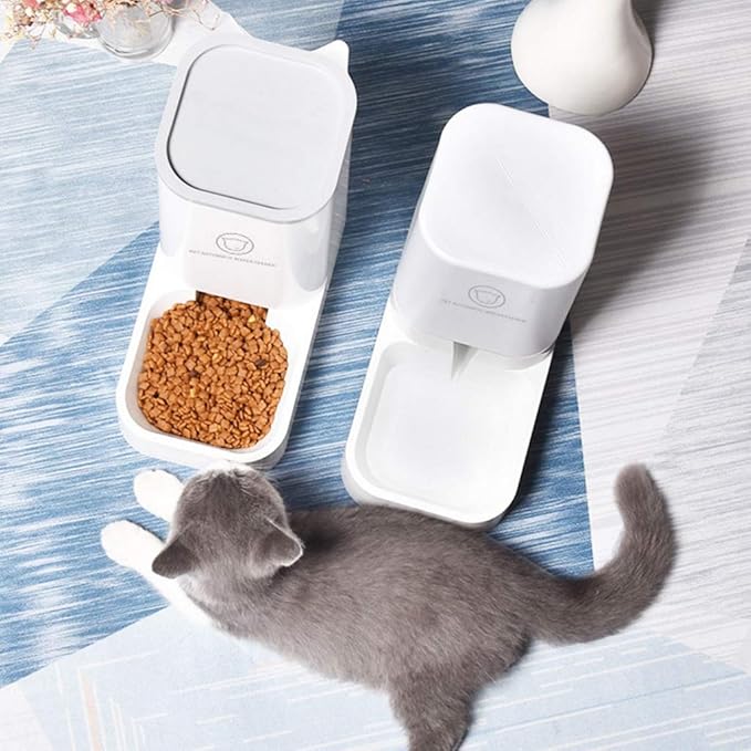 Dog for Cat Automatic Feeder Safety Water Drinker Food Dispenser Puppy Feeding B, Snow