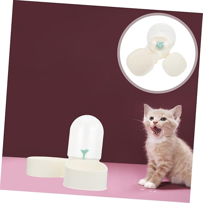 1pc Automatic Pet Water and Food Dispenser Feeder Smooth Design for Puppies and Kittens Keeps Room