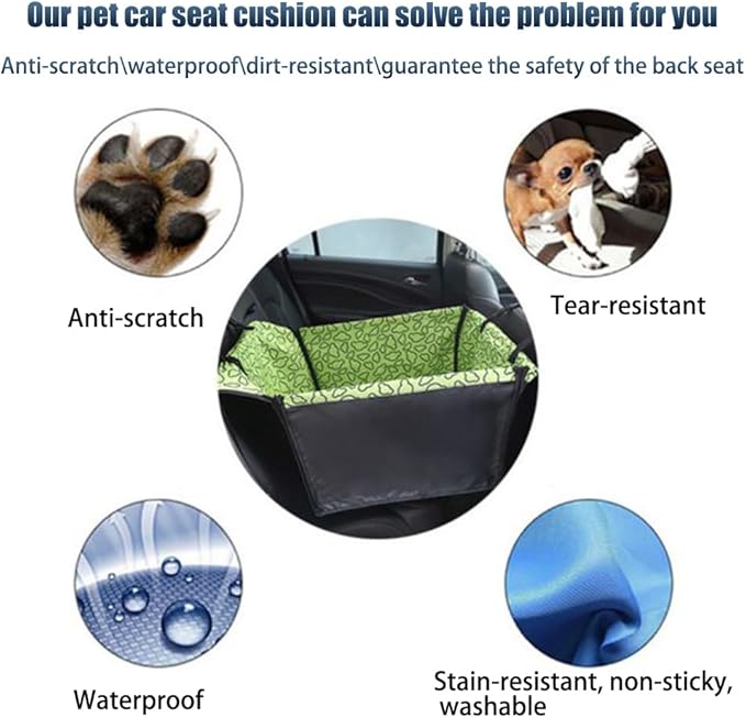 Pet Car Seat for BMW i7 M70 2025 Washable Dog Cat Portable Breathable Bag with Seat Belt Foldable Pet Seat Cover Suitable for Pets Up to 20kg,Coffee Checkered