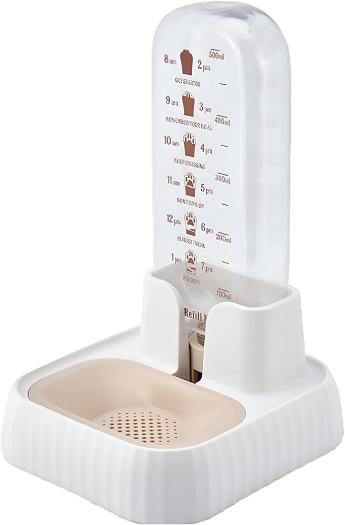 Cat Water Dispenser - Water Dispenser for Dogs -Cat Water Dowl - Automatic Pet Water Dispenser - Dog Water Dowl (White)