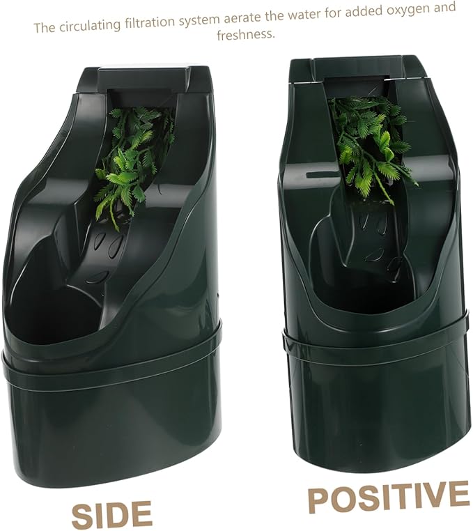 POPETPOP 1pc Waterfall Shape Water Dispenser for Pets Automatic Lizard Drinking Bowl Pump Fresh Running Water Fountain Stable Design for Cats and Decoration Us